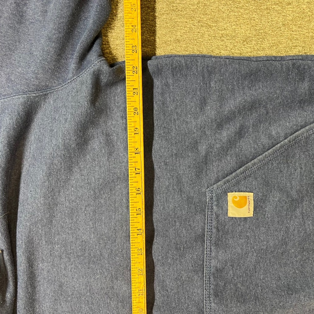 VTG Carhartt Loose Midweight Blue Heather Hoodie Sweatshirt Mens Medium TS0288 - Picture 5 of 10